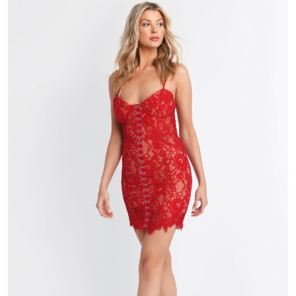 NWT - Tobi redlace bodycon dress